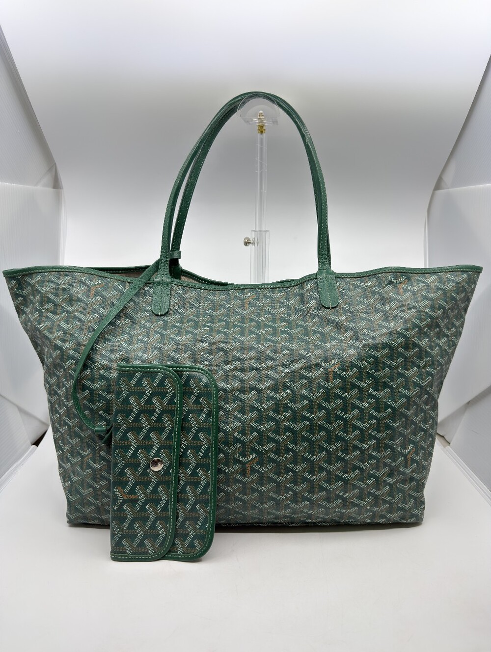 Goyard Saint Louis GM Goyardine Canvas Tote Green